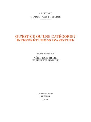 cover image of Qu'est-ce qu'une categorie? Interpretations d'Aristote